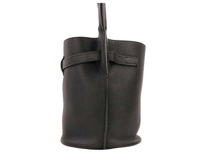 Céline Borsa a tracolla Celine Leather Big Bag Bucket Nano Nero - vista 4