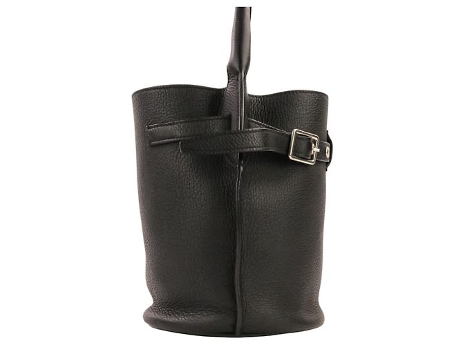 Céline Borsa a tracolla Celine Leather Big Bag Bucket Nano Nero - vista 5