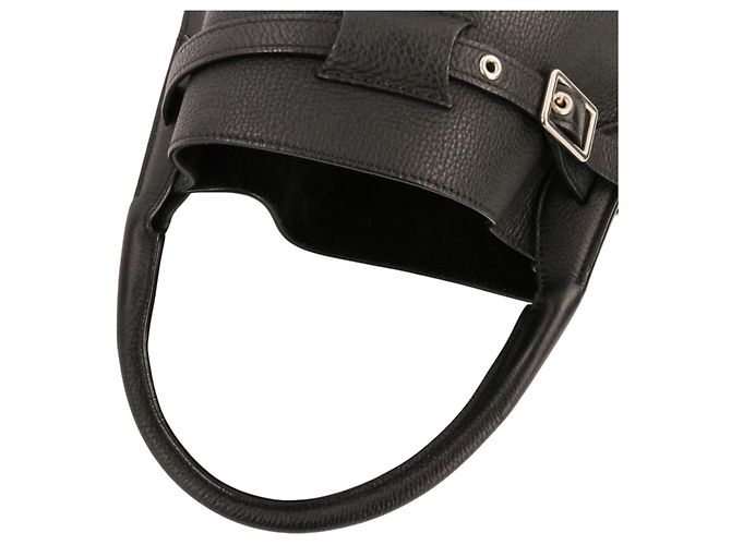 Céline Borsa a tracolla Celine Leather Big Bag Bucket Nano Nero - vista 6