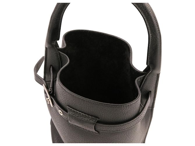 Céline Borsa a tracolla Celine Leather Big Bag Bucket Nano Nero - vista 9
