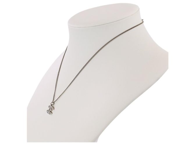 Collar CHANEL F13V con strass y logo Coco Mark Plata - vista 5