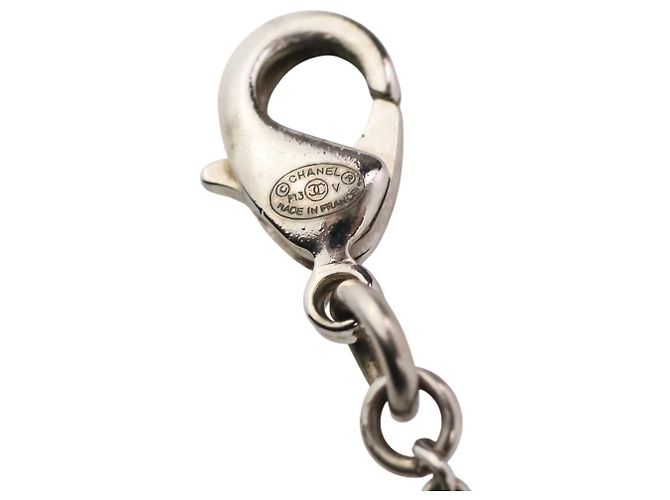 Collar CHANEL F13V con strass y logo Coco Mark Plata - vista 9