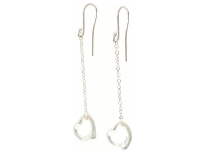 Autre Marque Tiffany Open Heart Hängeohrringe Silber - Ansicht 2