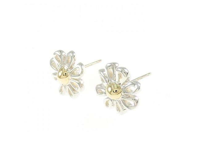 Autre Marque Pendientes de botón Tiffany Daisy Silver Plata - vista 2
