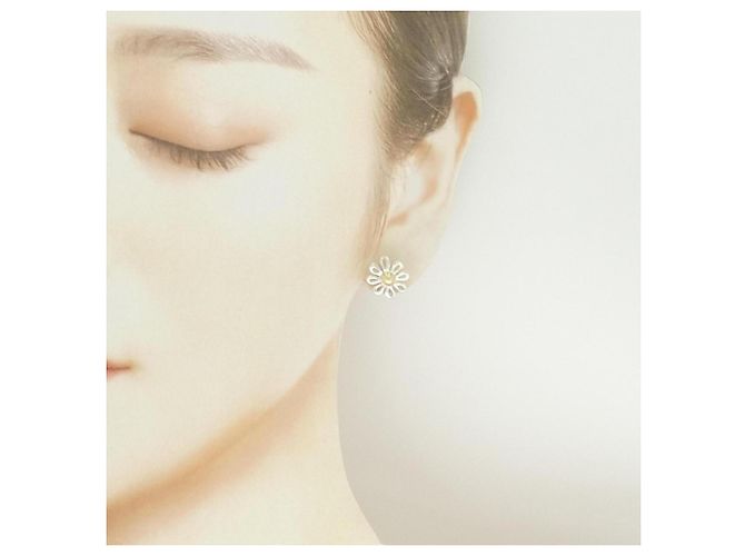 Autre Marque Pendientes de botón Tiffany Daisy Silver Plata - vista 4