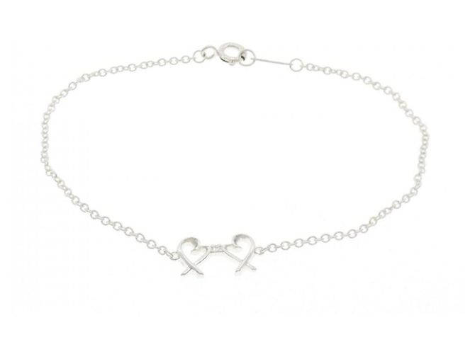 Autre Marque Pulsera Tiffany Double Loving Heart Plata - vista 3
