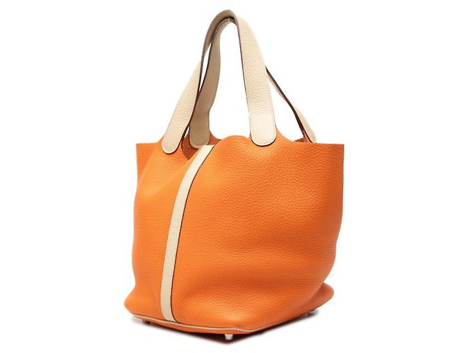 Hermès Hermes Picotin Lock MM Handbag Orange Cream - view 2