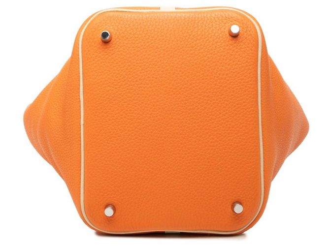 Hermès Hermes Picotin Lock MM Handbag Orange Cream - view 3