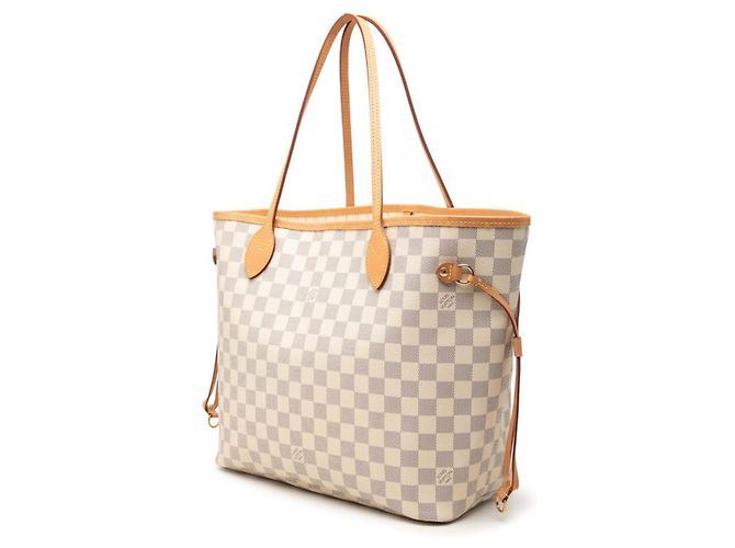 Bolso Tote Louis Vuitton Damier Azur Neverfull MM Blanco - vista 2