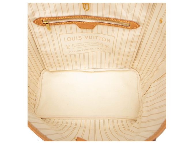 Bolso Tote Louis Vuitton Damier Azur Neverfull MM Blanco - vista 4