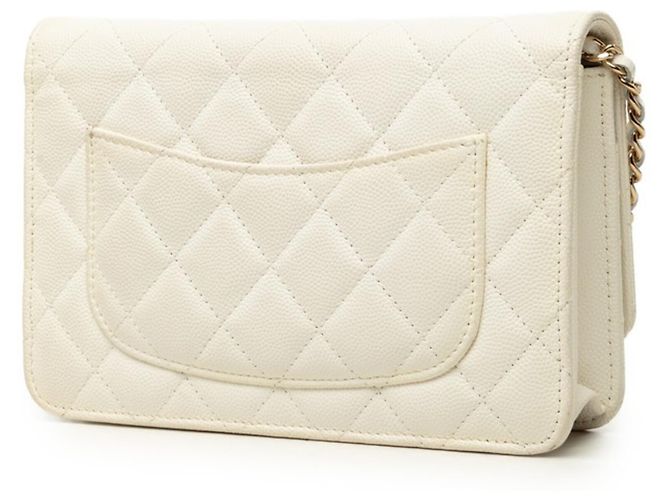 Bolso de hombro Chanel Matelassé Coco Mark con cartera y cadena Blanco - vista 2