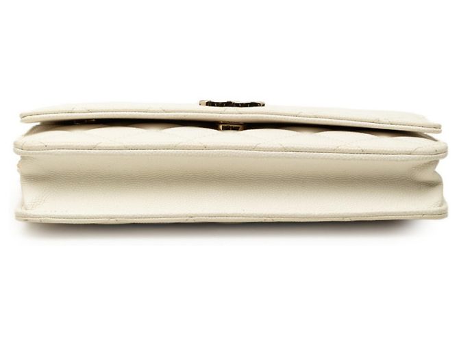 Bolso de hombro Chanel Matelassé Coco Mark con cartera y cadena Blanco - vista 3