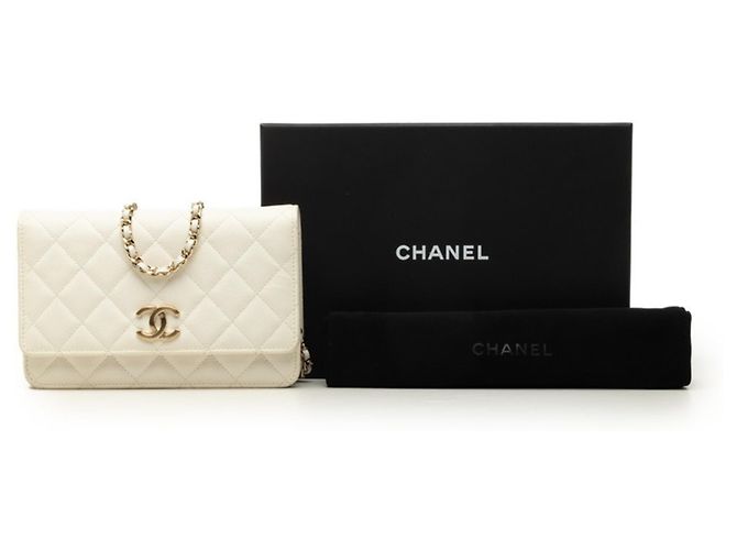 Bolso de hombro Chanel Matelassé Coco Mark con cartera y cadena Blanco - vista 6