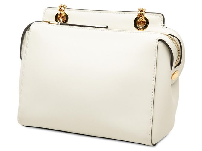 Bolsa de Ombro Fendi Click Chain em Couro Branco - vista 2