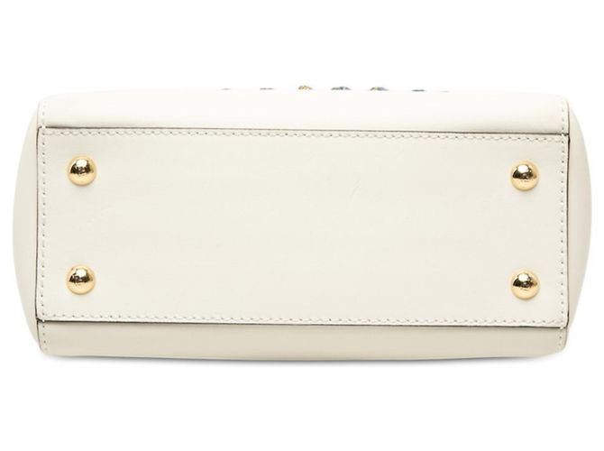 Bolsa de Ombro Fendi Click Chain em Couro Branco - vista 3