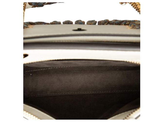 Bolsa de Ombro Fendi Click Chain em Couro Branco - vista 4