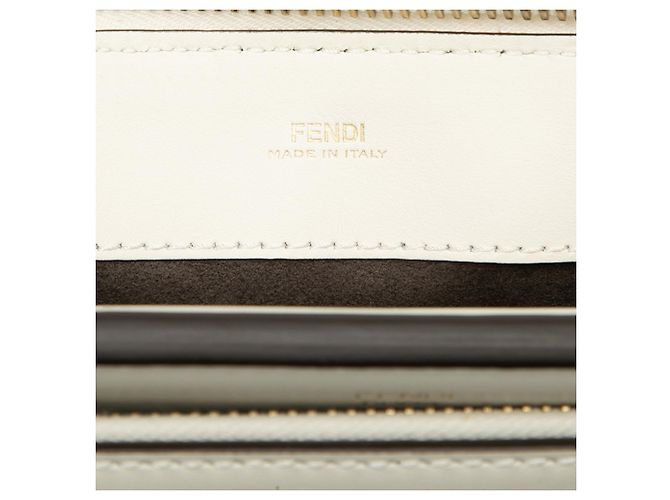 Bolsa de Ombro Fendi Click Chain em Couro Branco - vista 5