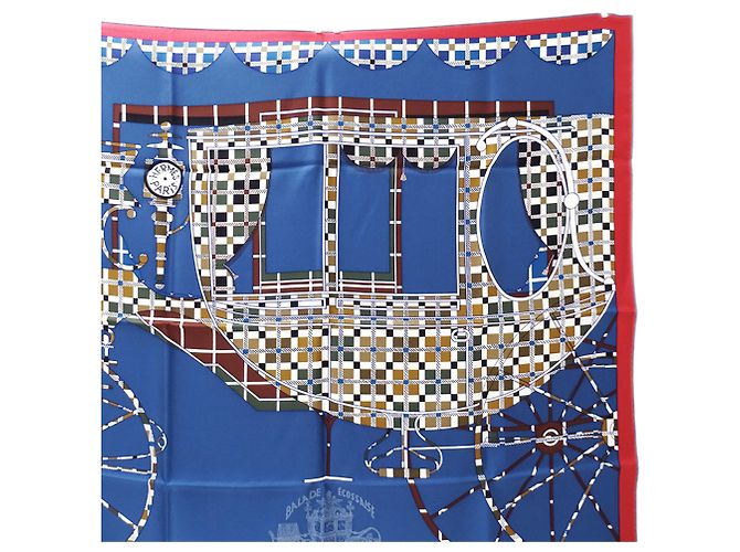 Hermès blauer Seidenschal - Ansicht 2