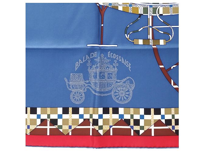 Hermès blauer Seidenschal - Ansicht 3