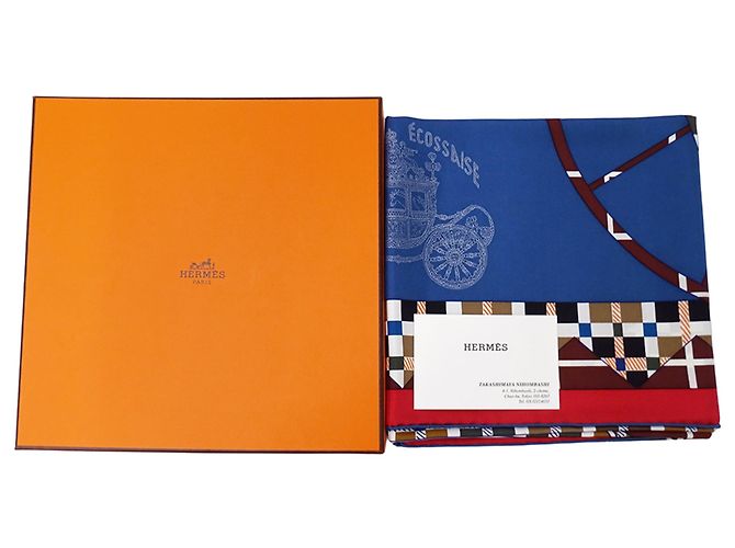 Hermès blauer Seidenschal - Ansicht 7