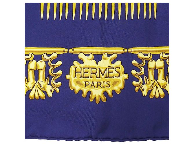 Silk In Hermès Pañuelo de seda Hermes Navy Azul marino - vista 4