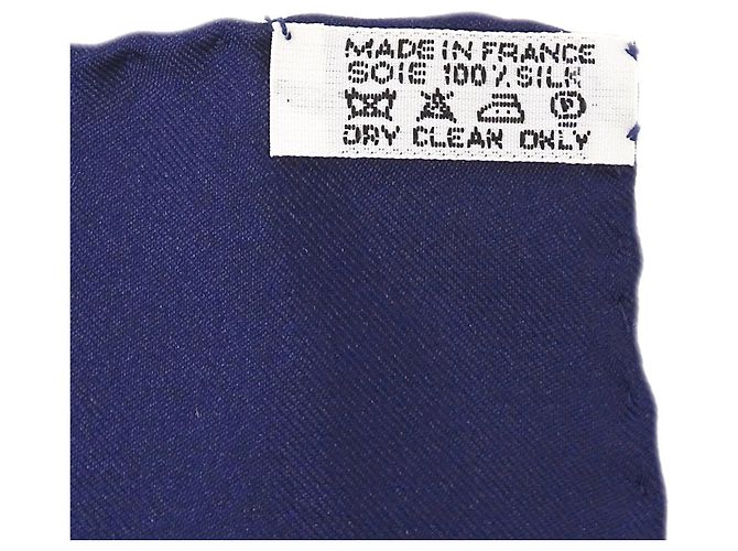 Silk In Hermès Pañuelo de seda Hermes Navy Azul marino - vista 5