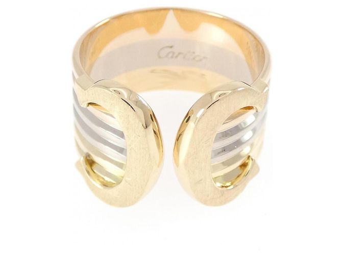 Anello Cartier 2C in oro rosa bianco e giallo 18K D'oro - vista 2