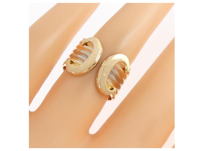 Anello Cartier 2C in oro rosa bianco e giallo 18K D'oro - vista 4