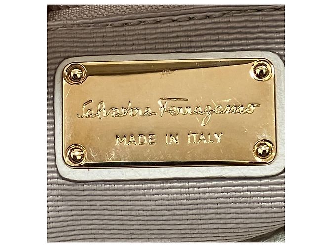 Borsa a tracolla in pelle usata Salvatore Ferragamo Bianco - vista 4