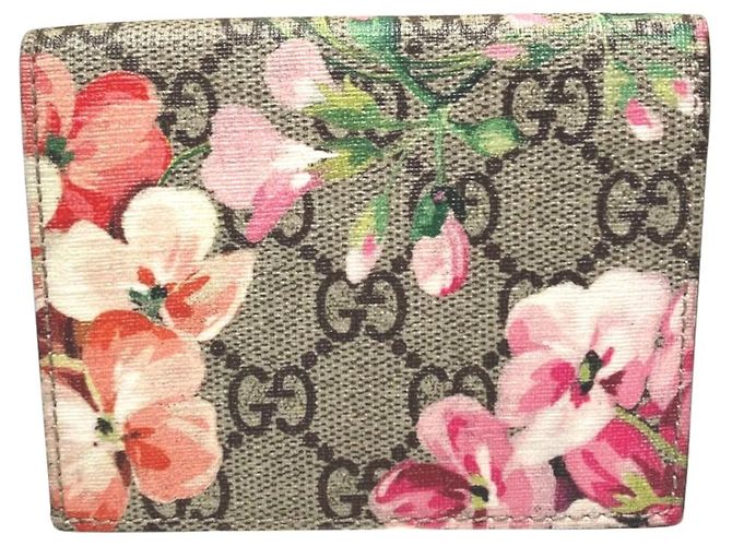 Cartera bi-fold Gucci GG Blooms Castaño Rosa - vista 2
