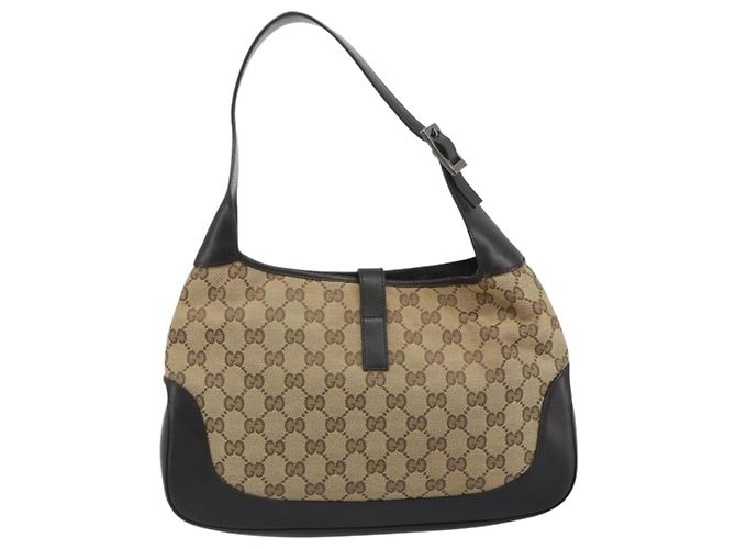 Gucci Web Jackie O Hobo GG Canvas Medium Beige - vue 2