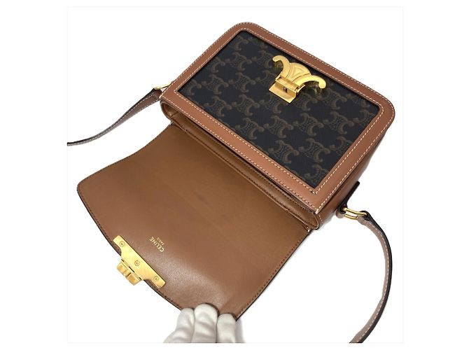 Céline Celine Teen Triomphe Schultertasche Braun - Ansicht 5