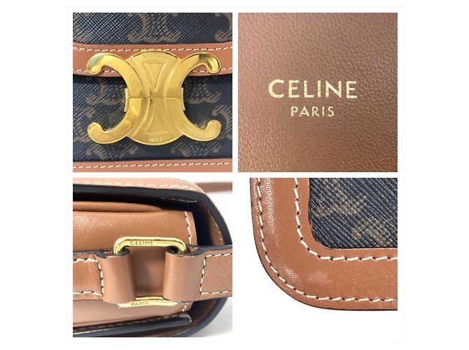 Céline Celine Teen Triomphe Schultertasche Braun - Ansicht 7