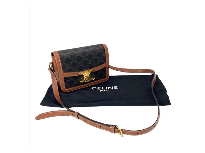 Céline Celine Teen Triomphe Schultertasche Braun - Ansicht 9