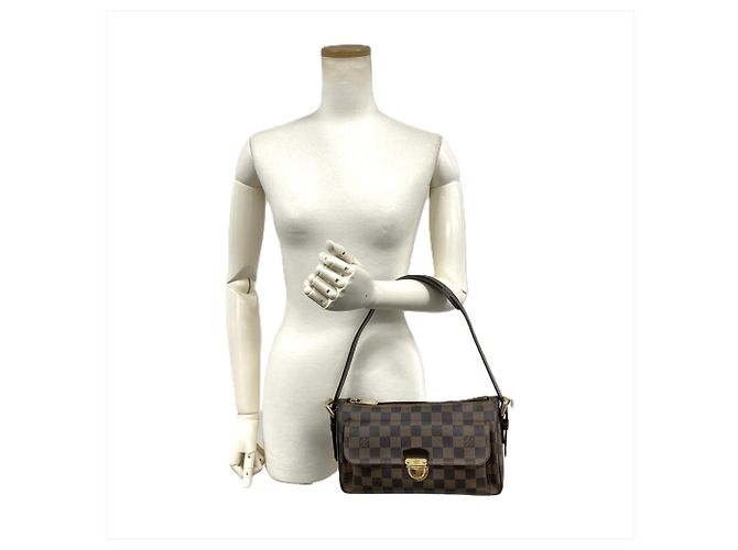 Borsa a tracolla Louis Vuitton Ravello GM Marrone Damier ebene - vista 9