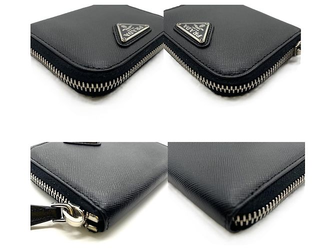 Prada Saffiano Triangle Münzbeutel Schwarz - Ansicht 3