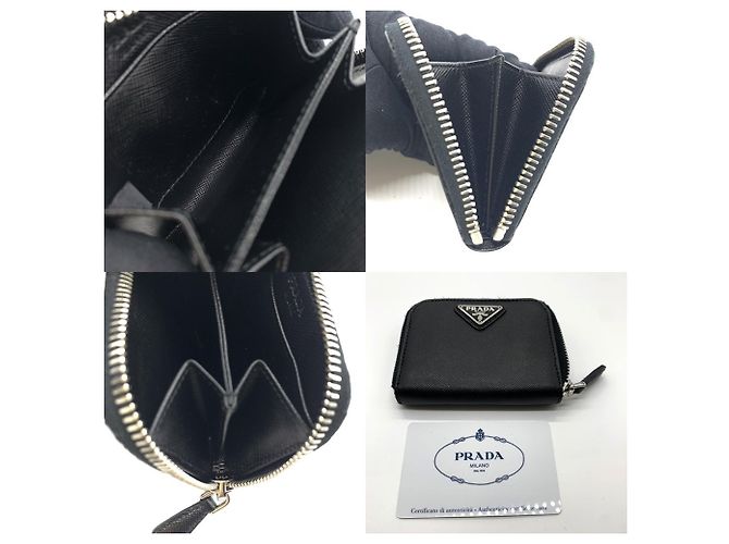 Prada Saffiano Triangle Münzbeutel Schwarz - Ansicht 6