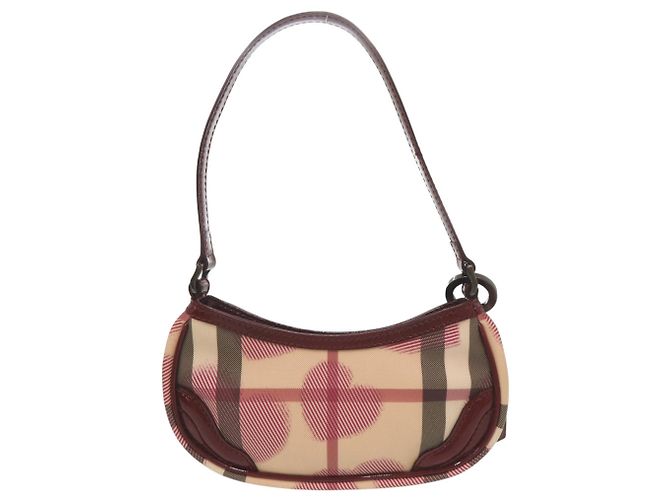 Burberry Nova Check Accessoire-Tasche in Herzform Rot Beige - Ansicht 3