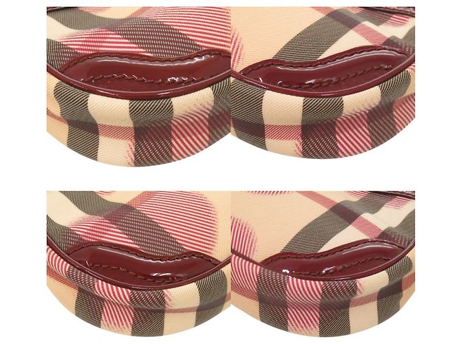 Burberry Nova Check Accessoire-Tasche in Herzform Rot Beige - Ansicht 4