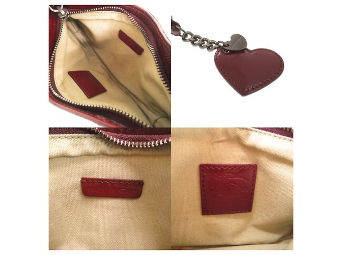 Burberry Nova Check Accessoire-Tasche in Herzform Rot Beige - Ansicht 7
