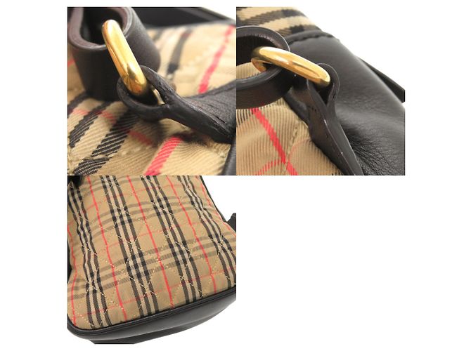 Mochila Burberry de algodón y cuero beige con estampado Check - vista 10