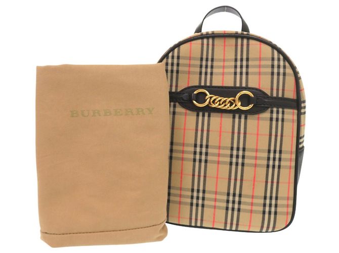 Mochila Burberry de algodón y cuero beige con estampado Check - vista 2