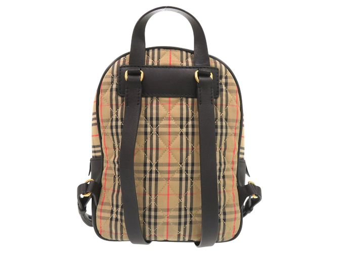 Mochila Burberry de algodón y cuero beige con estampado Check - vista 3