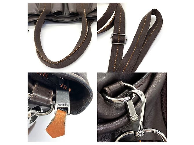 Hermès Sac à épaule horizontal Hermes Caravan Marron - vue 6