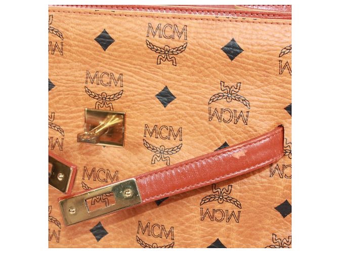 Bolso de mano MCM Visetos de cuero marrón Castaño - vista 15