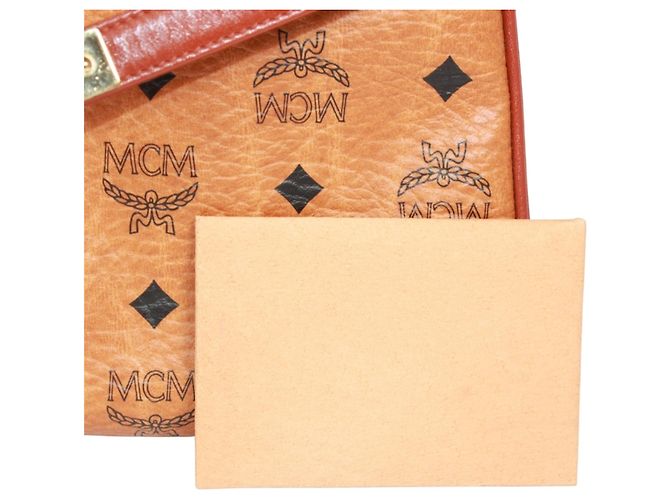 Bolso de mano MCM Visetos de cuero marrón Castaño - vista 17