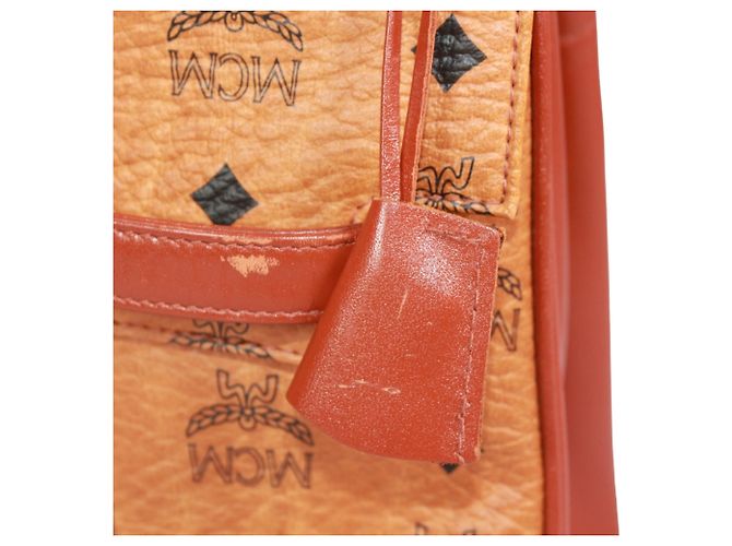 Bolso de mano MCM Visetos de cuero marrón Castaño - vista 19