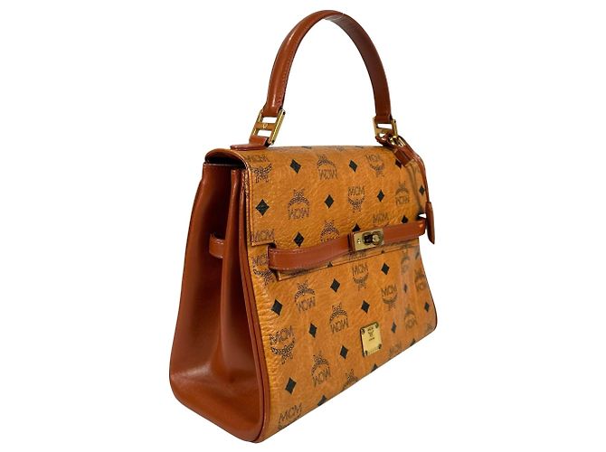 Bolso de mano MCM Visetos de cuero marrón Castaño - vista 2