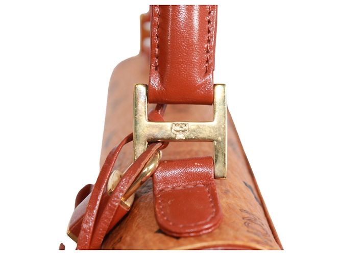 Bolso de mano MCM Visetos de cuero marrón Castaño - vista 20
