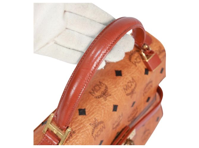 Bolso de mano MCM Visetos de cuero marrón Castaño - vista 22